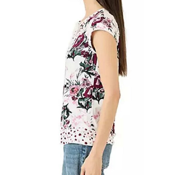 DR2 by Daniel Rainn Short Sleeve Top Blouse with Tassels MEDIUM (3666) - Picture 4 of 10